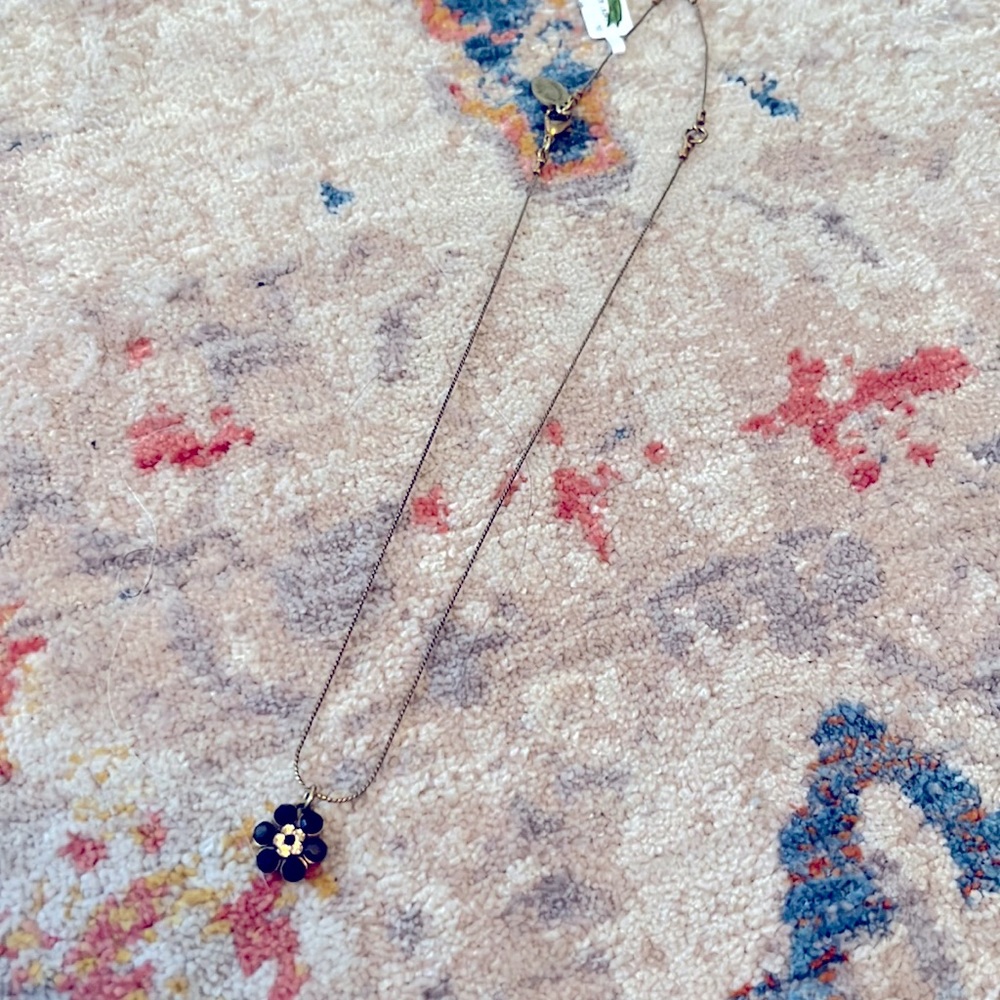 Michal Negrin Black Flower Necklace